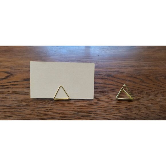 Simple Triangle Gold Metal Place Card Holder 60 Pieces - Picture 1 of 2